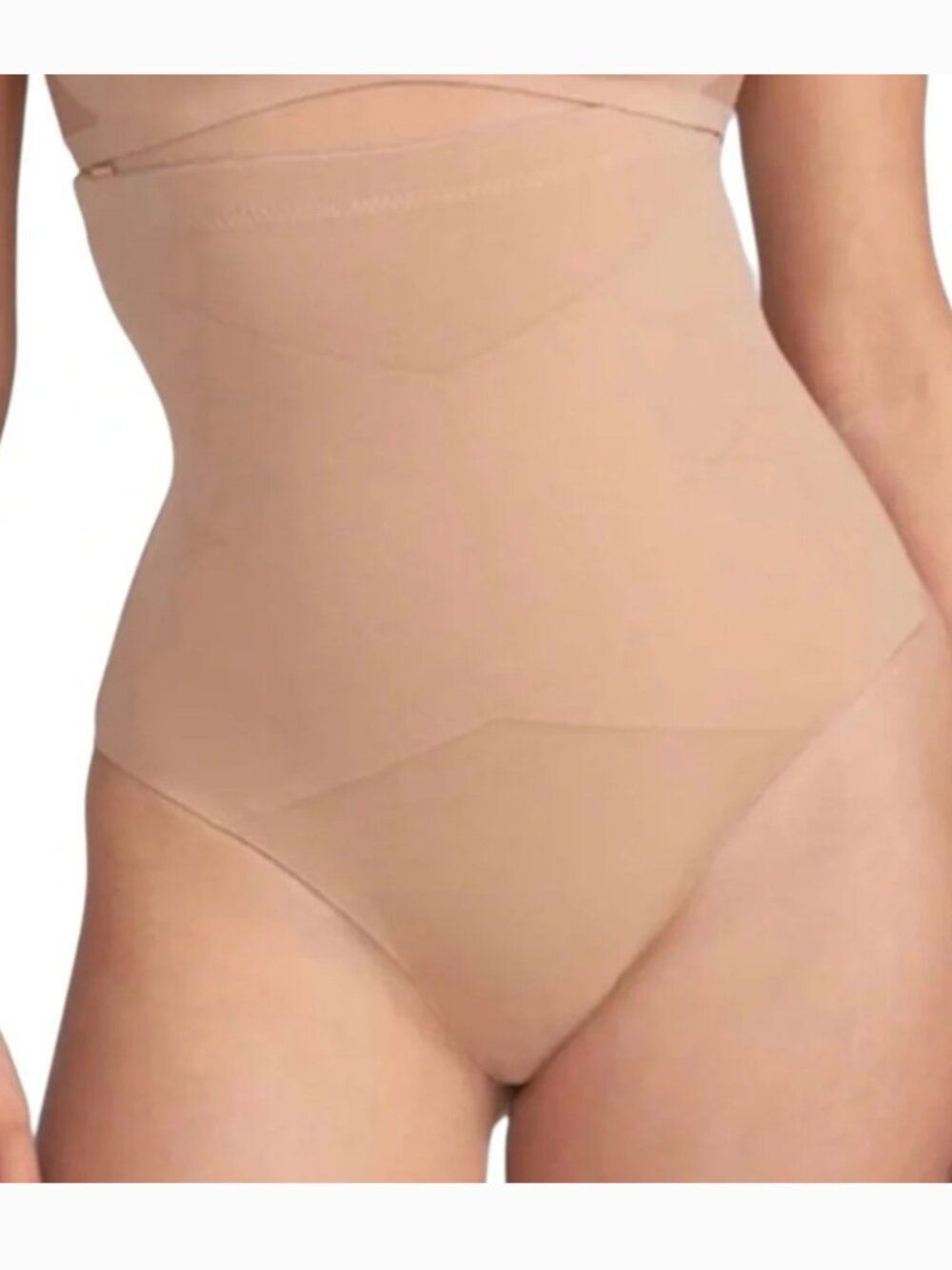 Honeylove Superpower Thong Shapewear Nude Sand Size S Missing Straps Waist Cinch